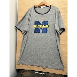Vintage College Ware Michigan Wolverines‎ Graphic T-Shirt Oversized Gray USA